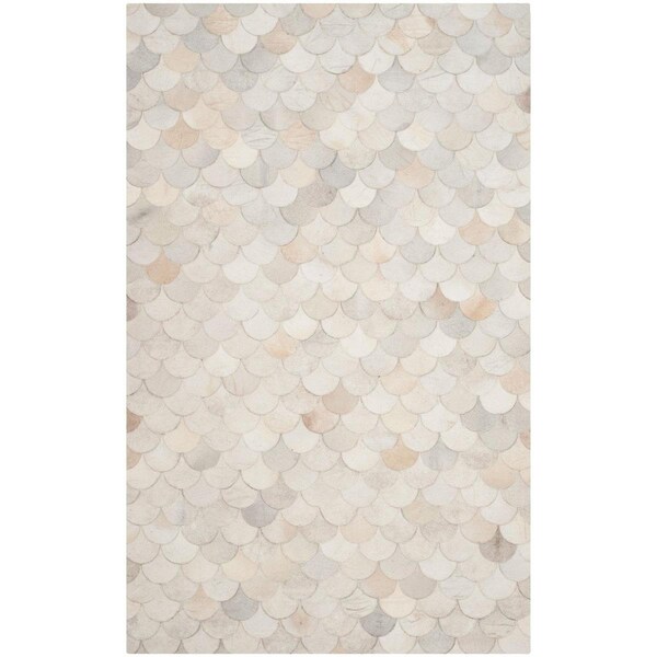 Safavieh Studio Leather Hand Woven Rectangle Area Rug Ivory & Grey - 3 x 5 ft. STL311A-3 - main